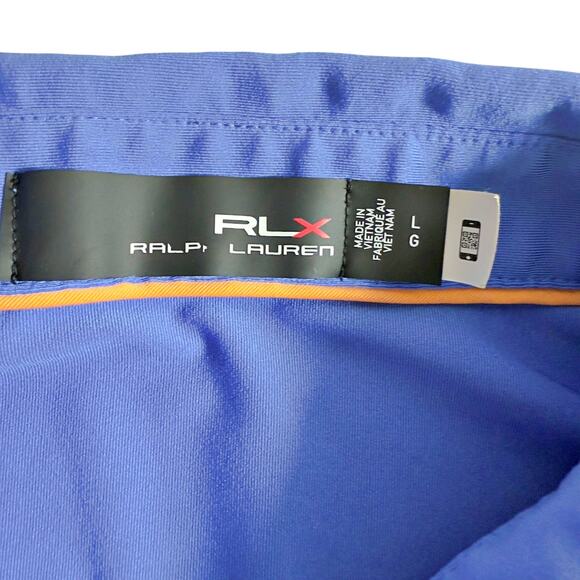 RLX Ralph Lauren Blue Golf SS Polo Shirt Performance Casual Wicking Stretch LRG - Picture 3 of 7